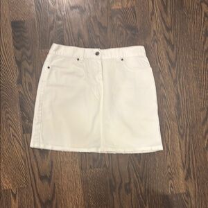 J. Crew White Denim A-Line Mini Skirt for Casual Occasions